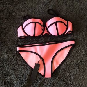 TRIANGL Pink Balconette Top Neoprene Bikini